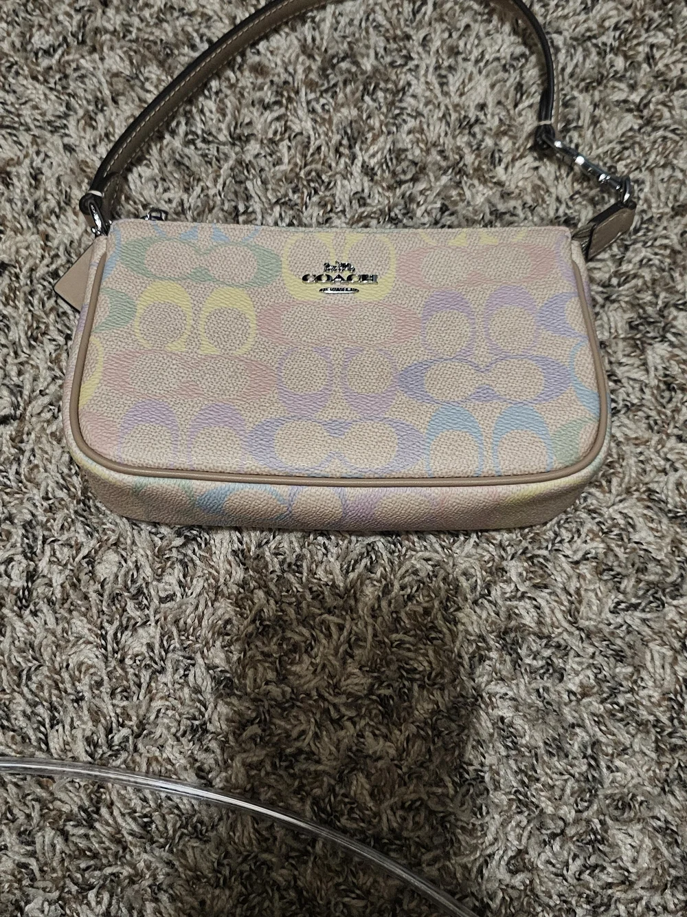 Coach Mini Wristlet Shoulder Bag - Pastel Pink Multi - Picture 2 of 9